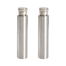 2 Pcs 30ml Stainless Steel Hip Flask Set, Leakproof Mini Whiskey Flask for Outdoor Carry