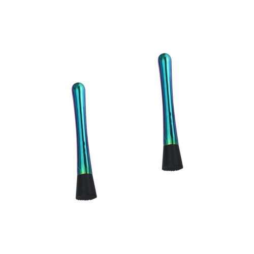 2pcs Stainless Steel Cocktail Muddler Set with Ergonomic Grip and Ice Crusher Bar Tools for Mixed Drinks