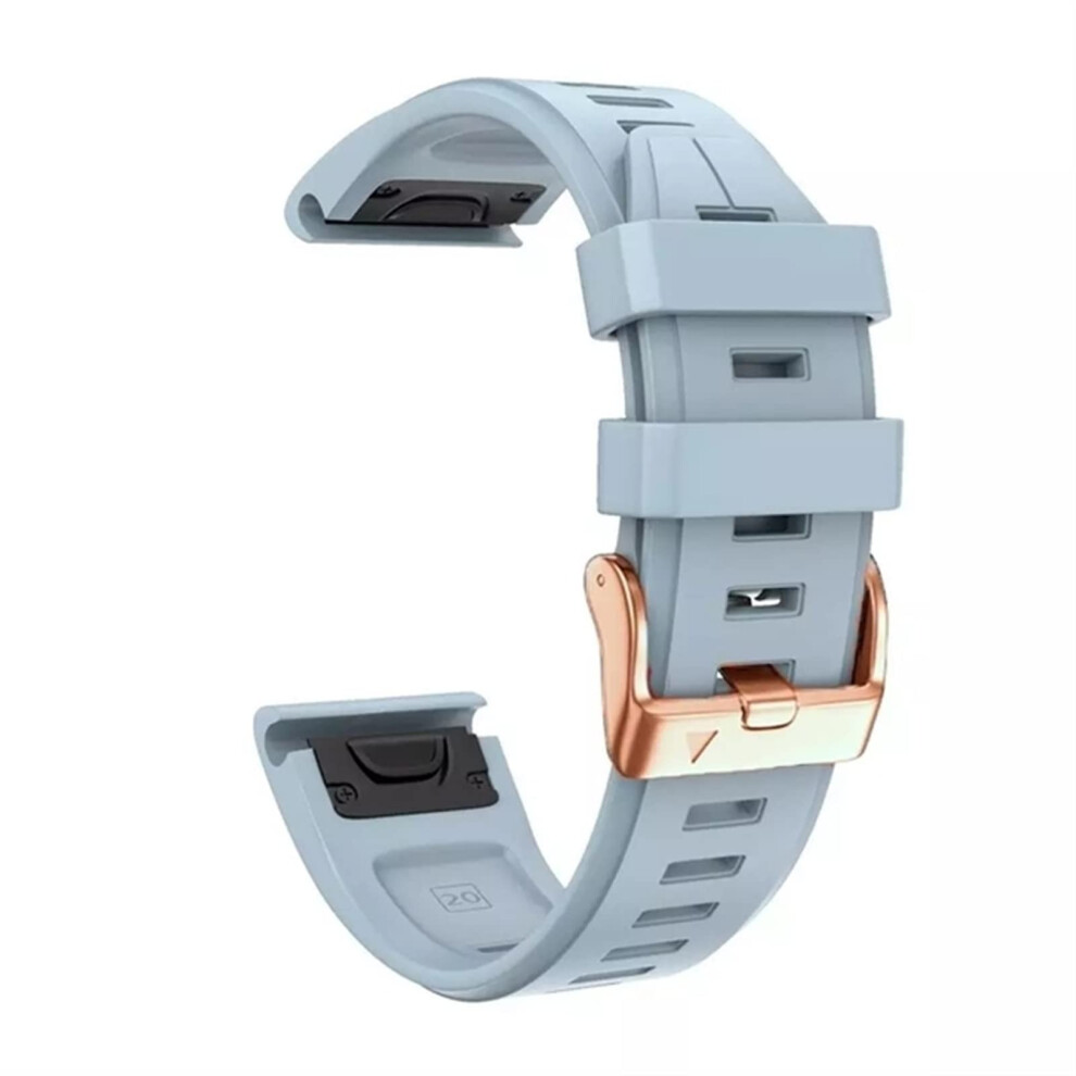 20Mm Breathable Silicone Quick Fit Strap With Rosegold Stainless Buckle For Garmin Fenix 7S 5S 6S 9099447338037