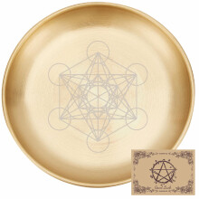 Tarot Ritual Plate Stainless Steel Hexagon with Engraving, Altar Offering Bowl for Smudging 5.55 Inch