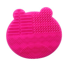 2 in 1 Silicone Makeup Brush Cleaning Mat and Holder, Quick Dry Stand, Easy Clean, 11x10cm Rosy