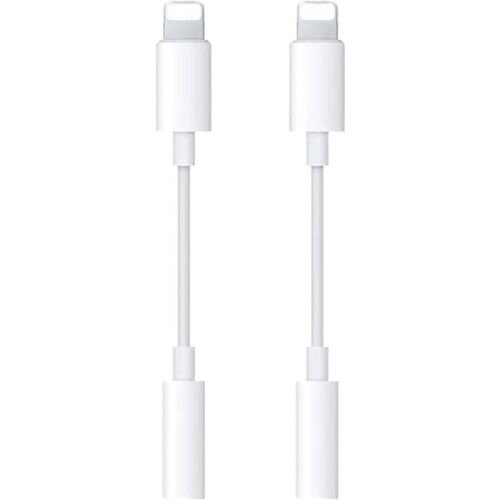 2 pcs suitable for compatible with iPhone headphone jack adapter lightning to 3.5 mm headphone audio adapter
