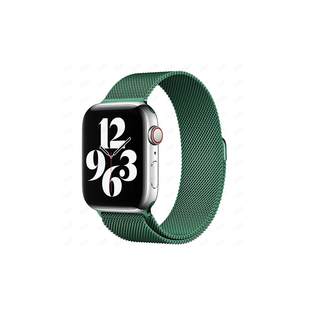 Milanese Loop Compatible With Apple Watch, Pine Metal Bracelet For 38/40/41/42/44/45/49Mm, Iwatch Ultra 2, Series 9-3, Se Green 9149926038429