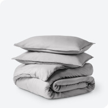 Housse de couette et taie d'oreiller en microfibre Bare Home, taille Queen, gris clair, 3 pièces