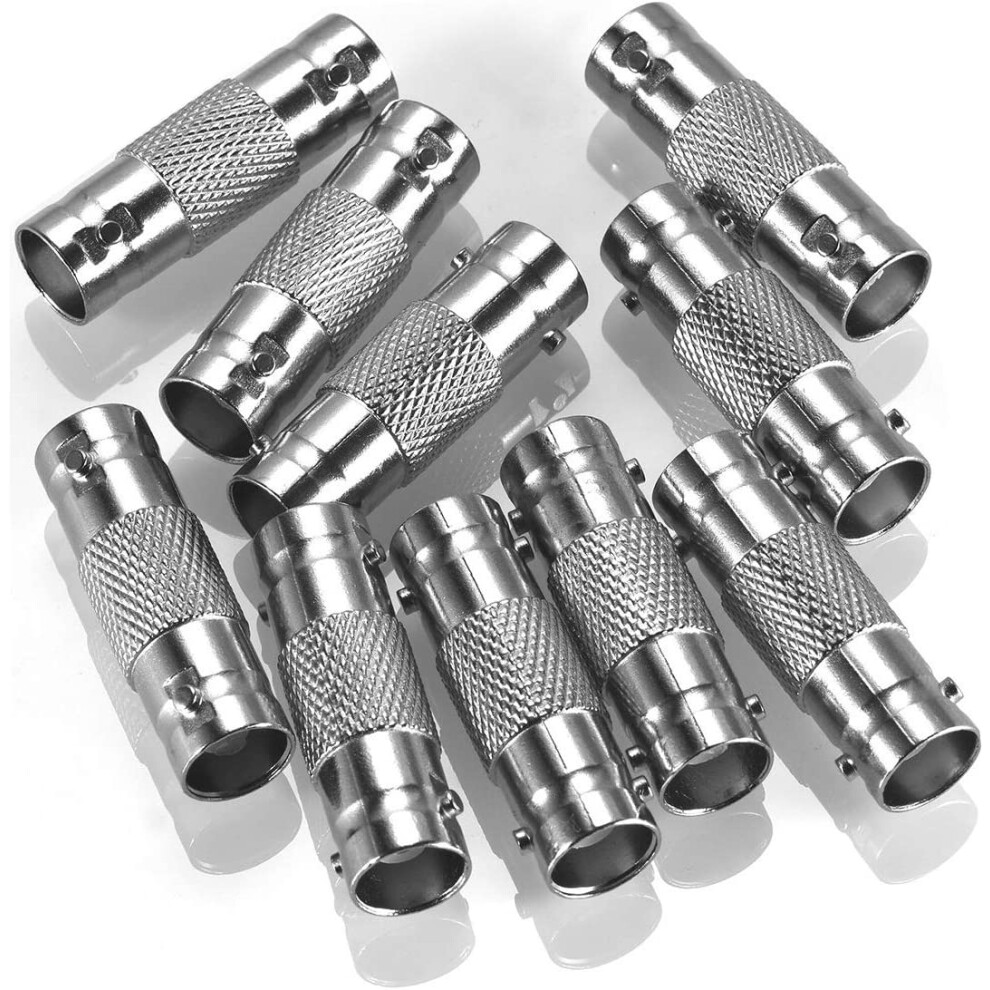 10 Pack Bnc Female To Bnc Female Cctv Security Camera Adapter Coupler Straight Extender Connector 9499224644168
