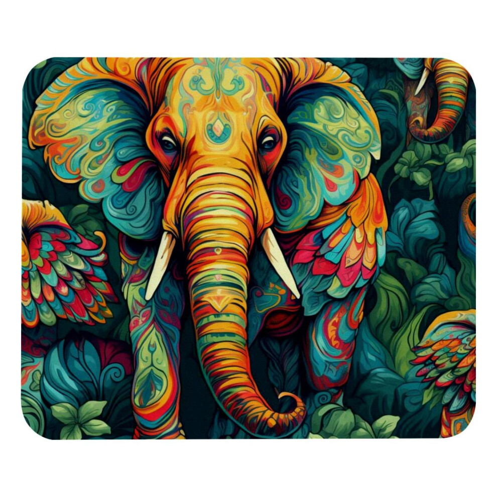 Jungle Elephant Mouse Pad 8.3'' X 9.8'', Non-Slip Rubber Base, Square Gaming & Office Desk Mat, Laptop Writing Pad For Home School 9499224644700