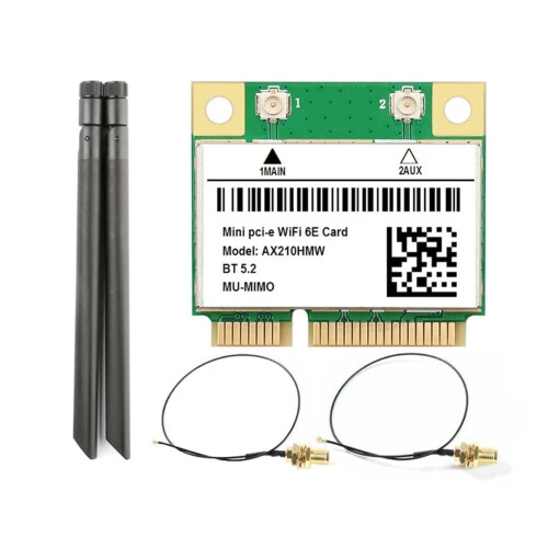 ΓΙΑ Κάρτα WiFi WiFi6E AX210HMW Κάρτα δικτύου Mini PCI-E AX210HMW WIFI6E5G Τριζωνική