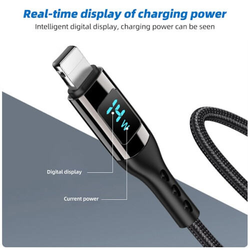 Cable de carga rápida USB-C PD de 100 W, negro, 2 m 1
