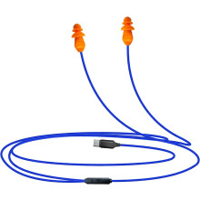 HomeSpot KR10C Arbeits-Ohrhörer, 27 dB NRR, kabelgebundene USB-Typ-C-Kopfhörer mit integrierter Fernbedienung und Mikrofon, Geräuschunterdrückung