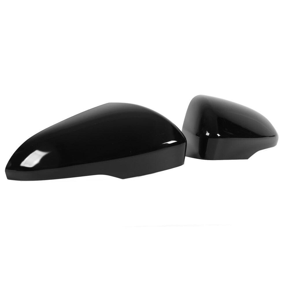2 Pcs Glossy Car Rear View Mirror Cover Cap Replacement For Ford Fusion Black 7901382049393