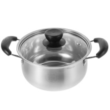 Stainless Steel Soup Pot with Handles, Thickened Bottom Steamer for Induction and MultiPurpose Cooking