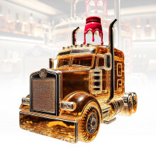 Whiskey Decanter SemiTruck Shape Thick Glass for Men Wide Mouth Pouring Truck Driver Gift