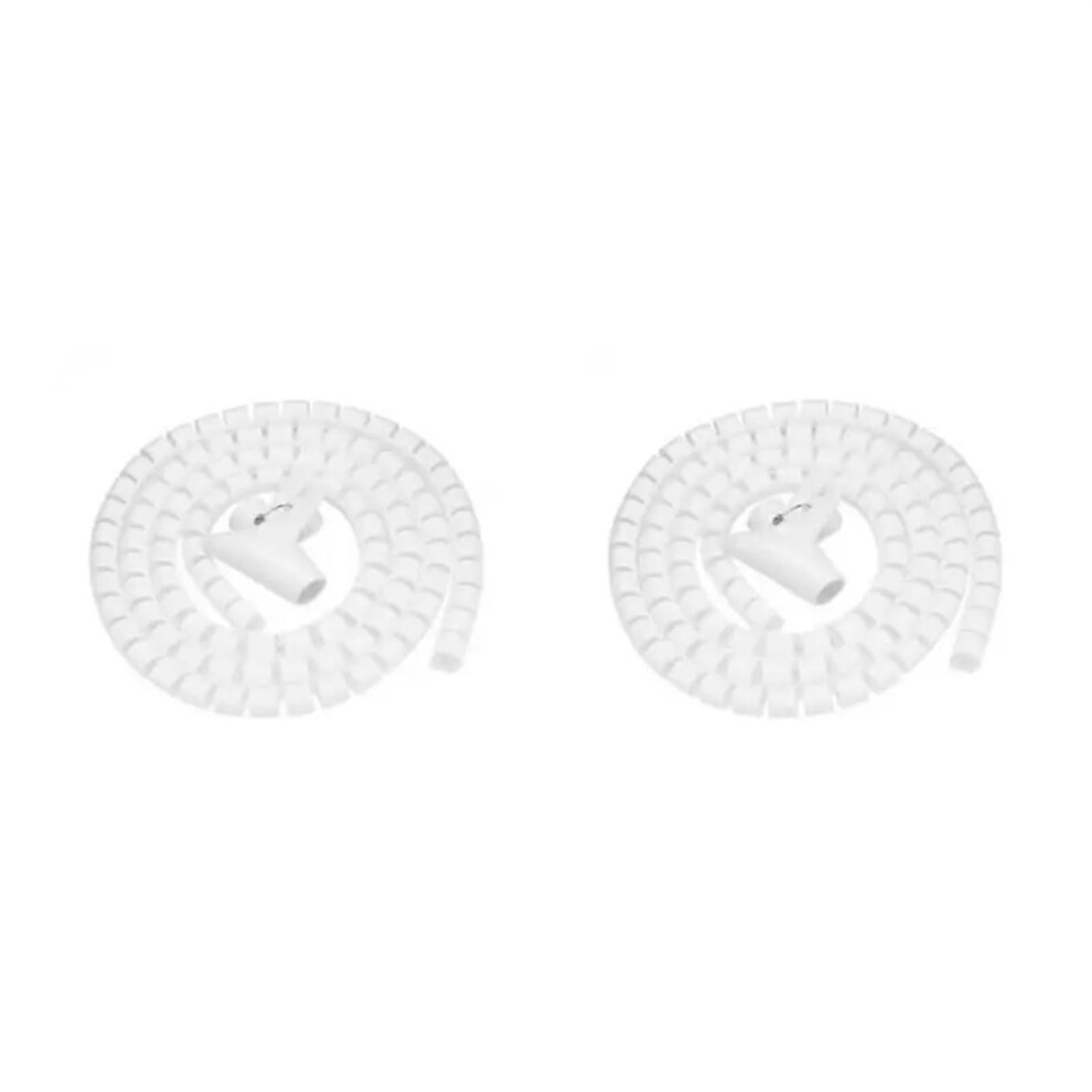 Cable Management Sleeve 22Mm Spiral Cable Protector Flexible Cord Organizer White 2Pcs 9365369296039