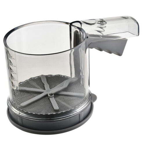 Flour Sifter Cup with Fine Mesh Screen, Ergonomic Handle for Baking, Sugar and Cocoa Dusting