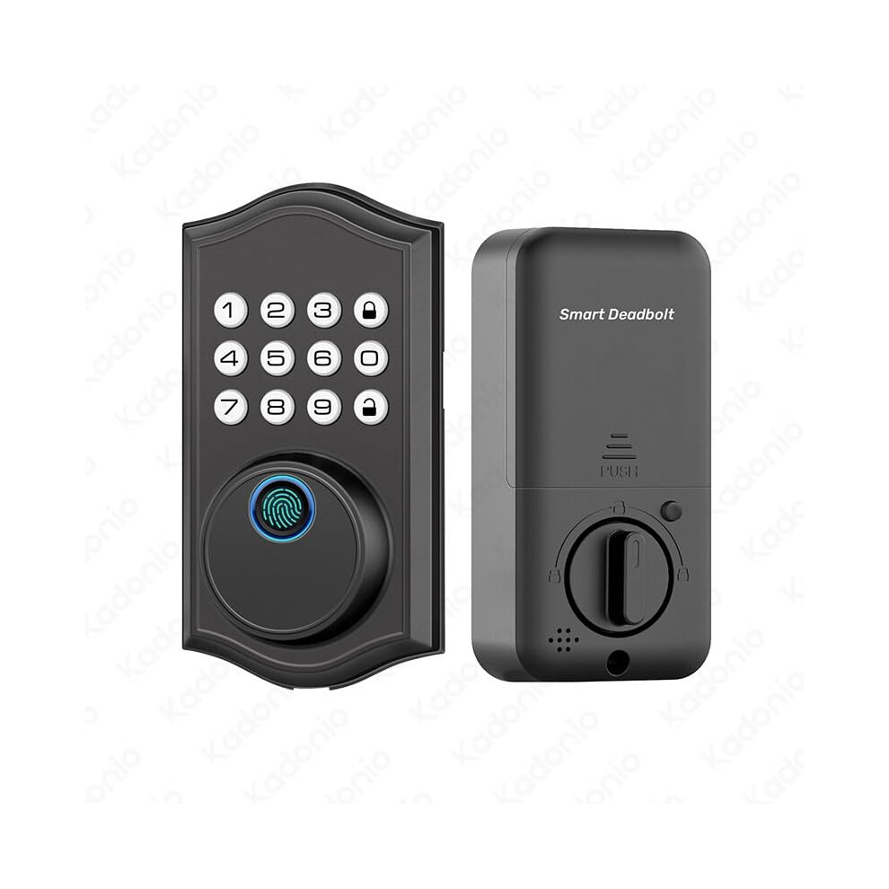 Smart Door Lock With Wifi App Control, Keyless Touchscreen Access, Fingerprint Unlock Matte Black 9365369296558