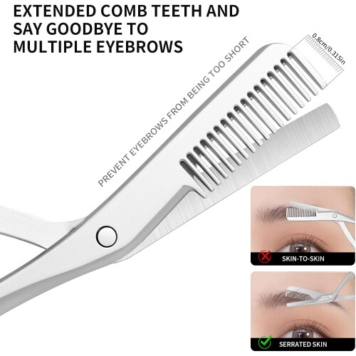 Eyebrow Trimming Scissors with Comb for Precise Shaping, Makeup Tool for Women 2