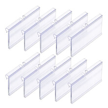 50pcs Clear Plastic Label Holders for Shelves in Stores, 8cm x 4cm Basket Labels Clip-on Labels for Storage Boxes