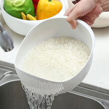 Cesta de lavandería multifuncional para fregadero de cocina: drena el agua, lava el arroz y mucho más con funciones prácticas (Blanco) fw