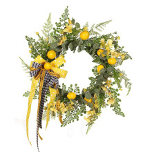 Poaug Kranz im Ausverkauf Zitronen-Piaol-Ring Blumenring Blumendekoration Türdekoration Anhänger Wandbehang Kranz im Angebot Zimmerdekoration Gelb