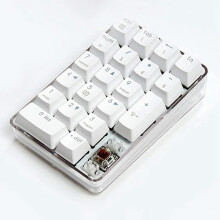 PENTRU tastatură numerică mecanică, comutator maro, carcasă pentru tastatură de jocuri cu fir, iluminare albă, 21 de taste, mini tastatură