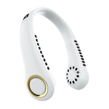 Portable Hanging Fan, 5 Speeds, Rechargeable Bladeless Neck Fan, USB Powered, Compatible with Headphone Design