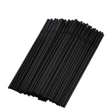 Lot de 100 pailles noires jetables et flexibles pour boissons de bar et banquets