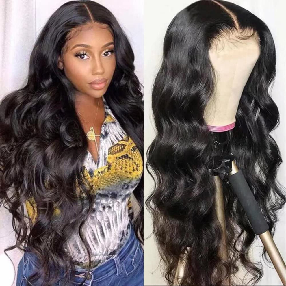 Unisex Hd Lace Front Wig 13X6 Brazilian Virgin Human Hair Body Wave Glueless Pre Plucked With Baby Hair 180% Density 18Inch