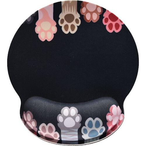Εργονομικό mouse pad με πατούσα γάτας, υπόστρωμα από αφρό μνήμης, αντιολισθητική βάση