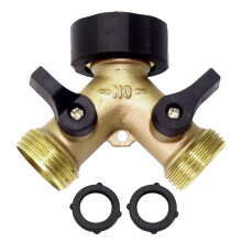 Derivação tipo Y de cobre Begine Clearance American Standard, conector divisor de mangueira de jardim reforçado com rosca fêmea em latão, para