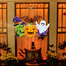 Maisiúcháin Pháirtí Oíche Shamhna WinysinOíche Shamhna Maisiú Geata Ialtóg Pumpkin Crochta Radharc Féile Maisiú Oíche Shamhna Gabhálais