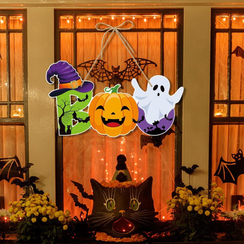 Winysin Διακόσμηση Πάρτι για το Halloween, Κρεμαστή Πύλη Κολοκύθας με Νυχτερίδες,