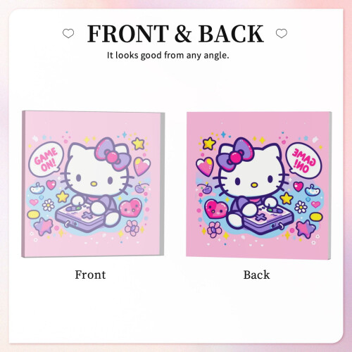 Hello Kitty Ακρυλική Τετράγωνη Πλακέτα με Εμπνευσμένα Αποφθέγματα, Ρομαντικό Δώρο για 1