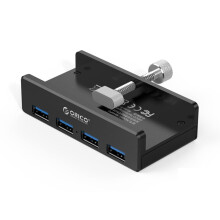 jixopn USB3.0Hub Snelle gegevensoverdracht Clip-on USB-hubsplitter (MH4PU Zwart)