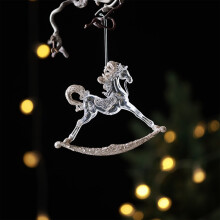 Ornamenti per albero di Natale, giostra di cristallo, cavallo, zucca, carrozza, ghirlanda, decorazione decorativa da appendere, decorazioni per