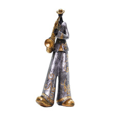 Estátua de músico Tongina, estatueta, figura de gabinete, boate, clube, escultura em resina, saxofone, 11x20x28cm
