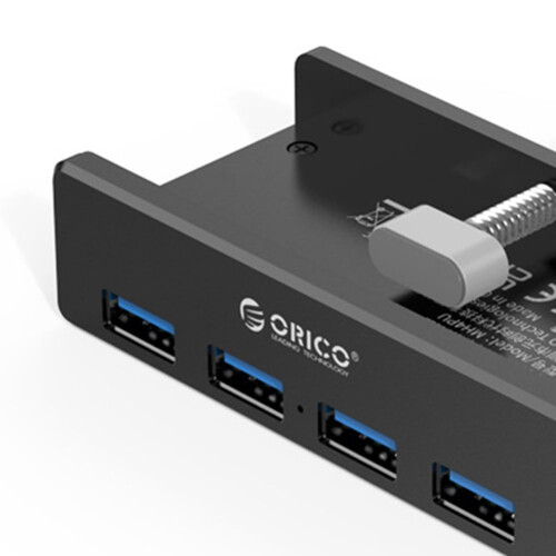 jixopn USB3.0Hub Υψηλής Ταχύτητας Μετάδοση Δεδομένων με Κλιπ USB Διαχωριστής Hub (MH4PU Μαύρο) 1
