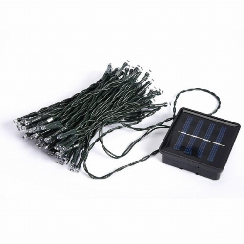 100LED soldrevne havelyskæder hvide