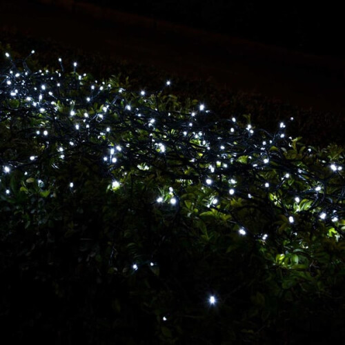 100LED soldrevne havelyskæder hvide 1