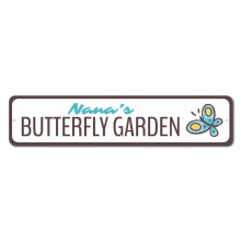 (Aluminiummetal) Sommerfuglehaveskilt Baghaveskilt Blomsterhave Metaldekorationsskilt Størrelse: 4x16 tommer
