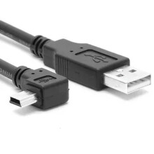 FÖR U2-057-LE Mini USB B-typ 5-stifts hane vänstervinklad 90 grader till USB 2.0-hane datakabel 0,5 m