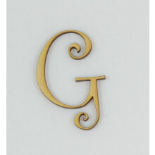 Stück, 12,7 cm x 0,6 cm dicke Holzbuchstabe G in der Schriftart Curlz, ideal für Bastelprojekte und verschiedene Dekorationen