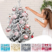 Jacenvly40 stuks gegalvaniseerde plastic kerstballen, geschikt voor klassieke kerstboomversiering, nieuw gevormd wandornament voor de woonkamer