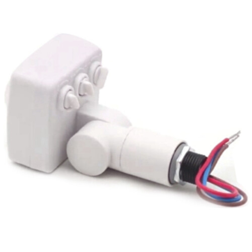 Lot de 2 mini capteurs infrarouges de mouvement PIR 220 V pour éclairage LED, blanc et noir. 2