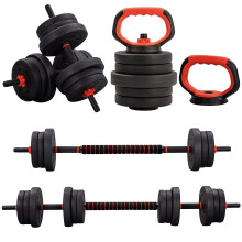 (20kg Set) GYM MASTER 6 in 1 20kg / 25kg / 30kg Adjustable Dumbbell Barbell Weight Lifting Bar and Kettlebell Set