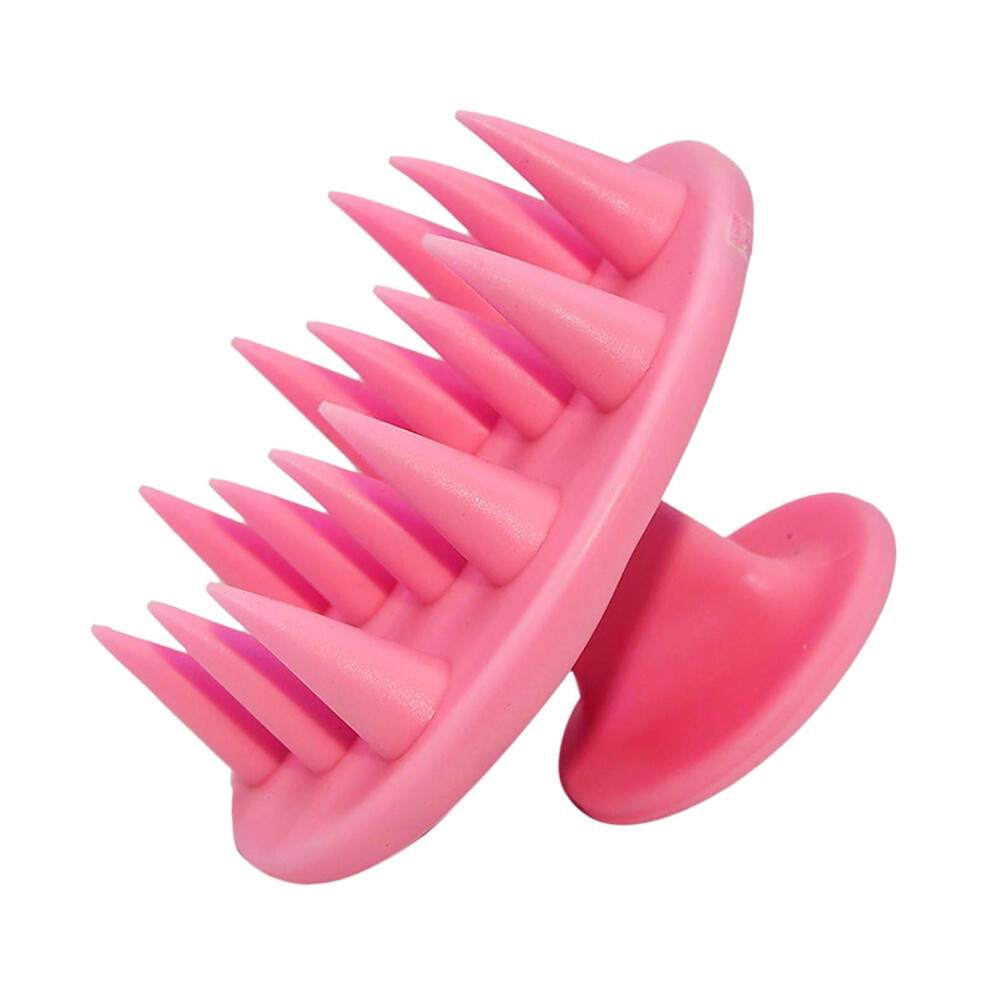 Pink Silicone Scalp Massager Brush For Deep Cleansing And Gentle Hair Exfoliation,
