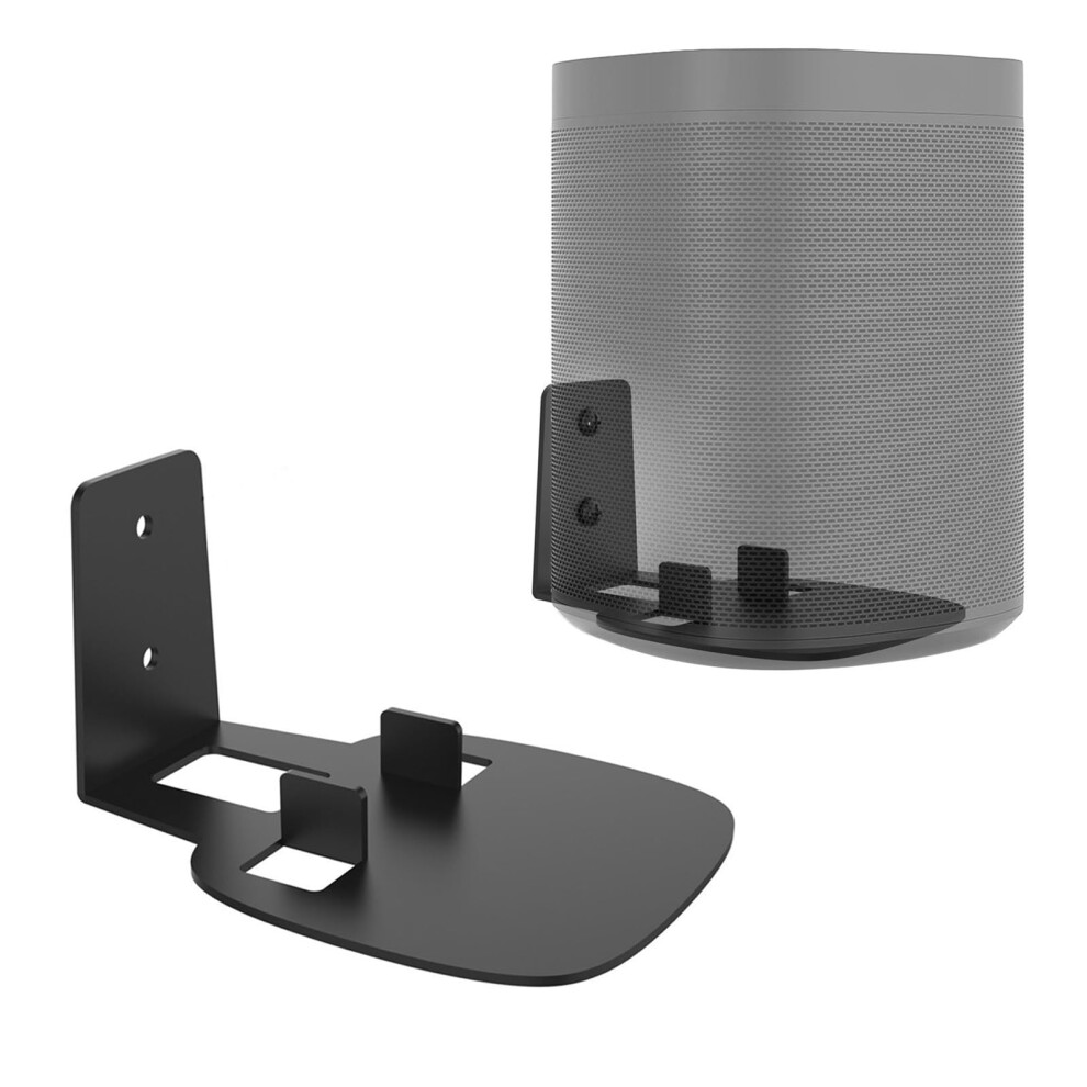 Pair Wall Mount Brackets For Sonos One Sl Speaker, Secure Spacesaving Surround Speaker Holder, Black 9164114980052