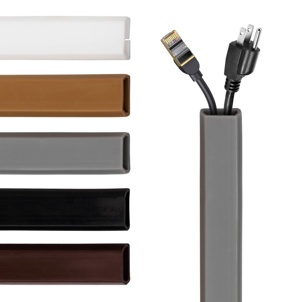 Rubber Tv Cord Cover Cable Management Raceway With Self Adhesive LowâProfile Concealer, Grey 10Ft 9164114980229