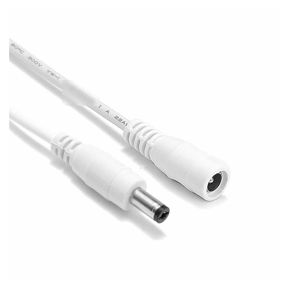 10M White Dc Power Extension Cable 5.5Mm X 2.1Mm Copper Cord Pack Of 10 For 12V Cctv Camera Led Strip 9164114980274