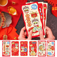Keeplus Lot de 6 enveloppes rouges pour le Nouvel An chinois, année du Serpent, compatible avec l'année 2025, pour mariages, anniversaires et