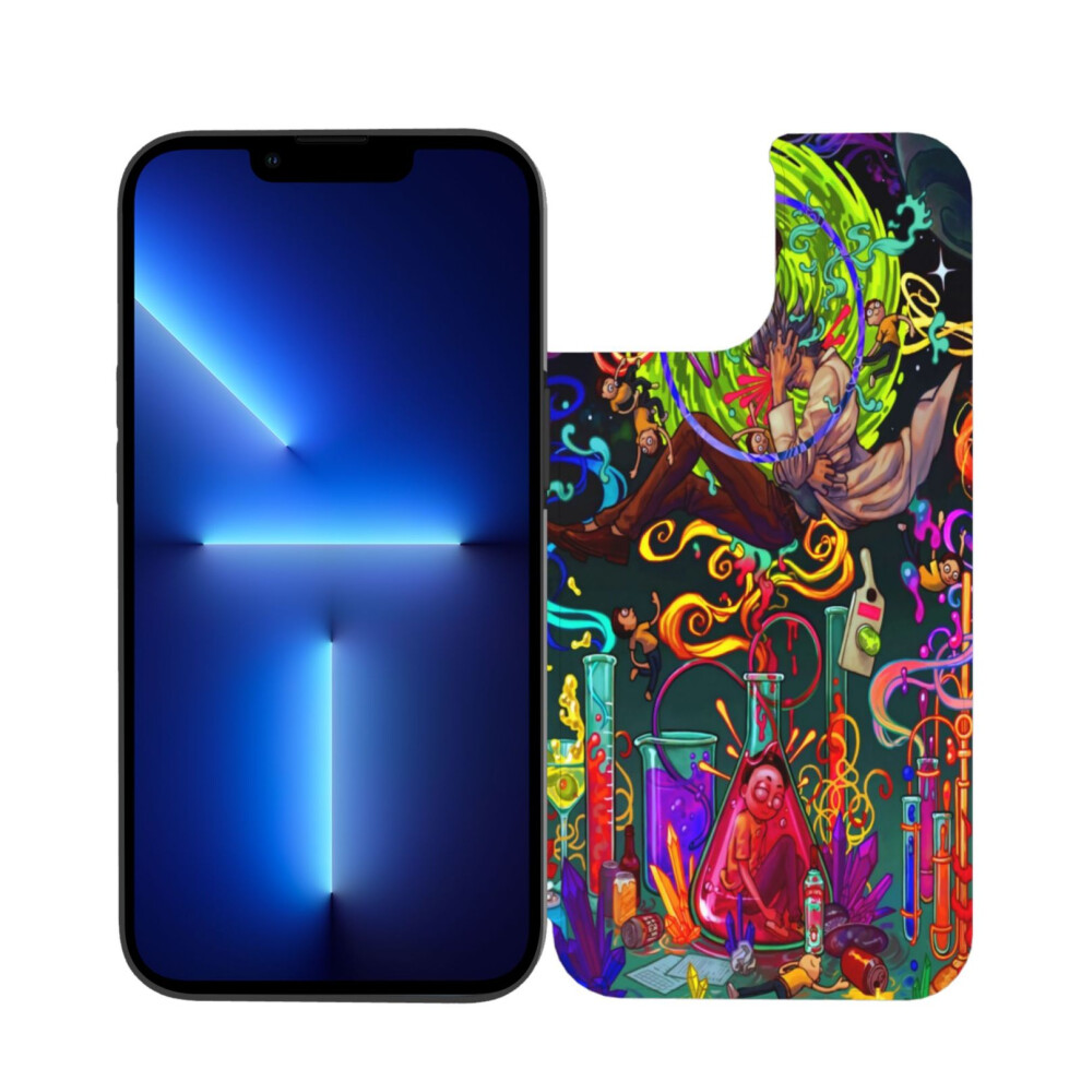 Rick & Morty Compatible With Iphone 13 Phone Case, Leather Case Magnetic Closure Flip Cell Phone Cover For Compatible With Iphone 13 Dual Camera 9482828465086